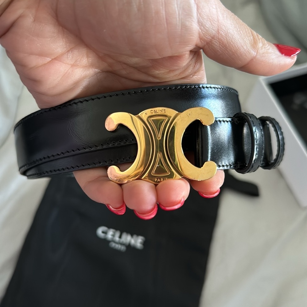 Celine belt / black / Truimph belt / size 80